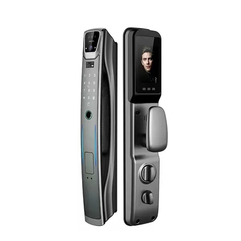 SZMYQ 3D Face Id Recognition 4200mAh Rechargeable Battery Tuya App Unlock 6068 Smart Door Lock With Eye Scanner For Wooden Door