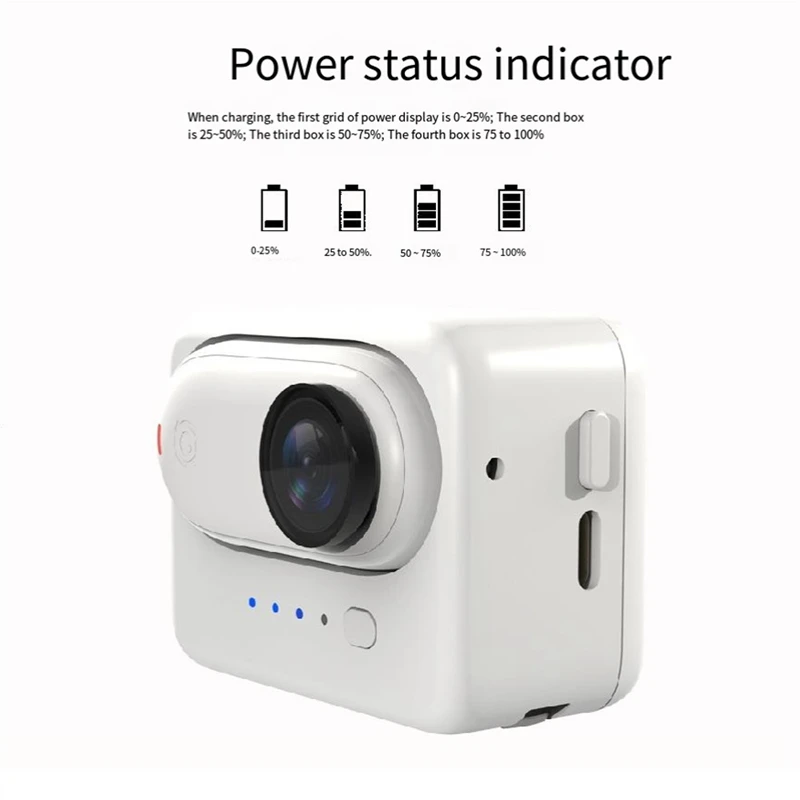 1ชิ้นกล่องอเนกประสงค์สำหรับชาร์จแบตเตอรี่ภายนอกสีขาว PC + ABS สำหรับ Insta360 GO3โมดูลชาร์จกล้องขนาดจิ๋ว