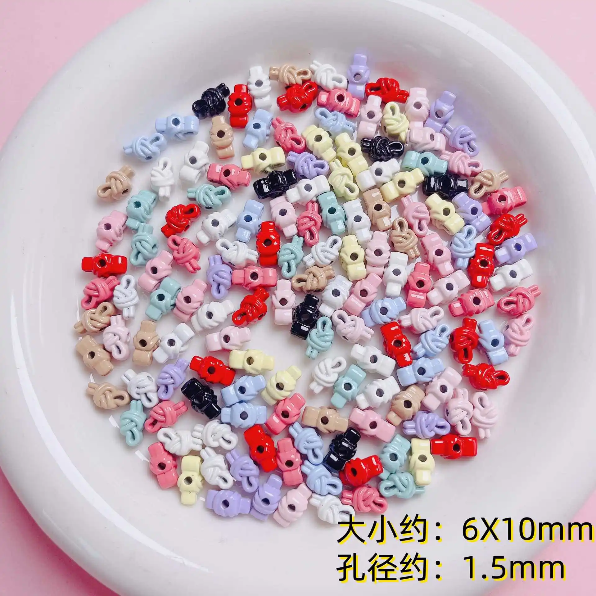 

Wholesale 100pcs 6*10mm Oil Drop Metal Beads Kawaii Cute Rope Shape Ornament Accessories Material Fit Bracelet Necklace Earring