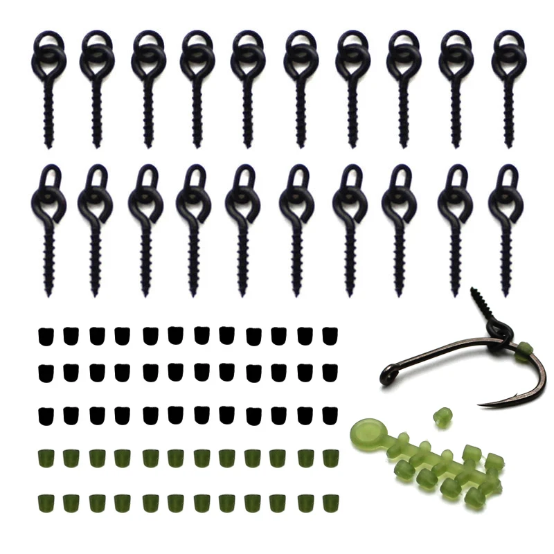 70 Carp Fishing Accessories Hook Stop Beads Hair Rig Bait Screws Swivel Rings Stoppers For Carp Coarse Terminal Tackle Fixator