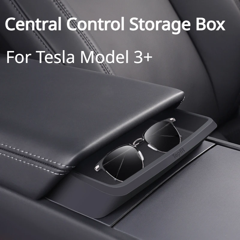 

Central Control Storage Box for Tesla Model 3 Highland 2024 Car Armrest Box Convenience Bag Storage Glasses Pocket New Model3+