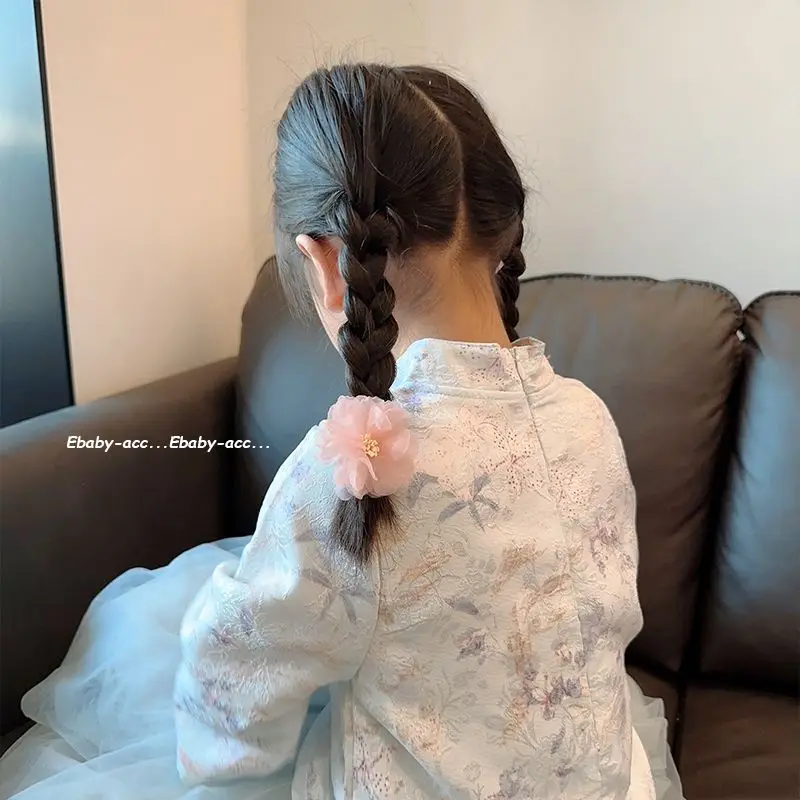 Hair Ties Kids Flower Korean Style Hair Friendly Princess Ponytail Elastic Band Soft Cute Daily Party Travel Home Headband