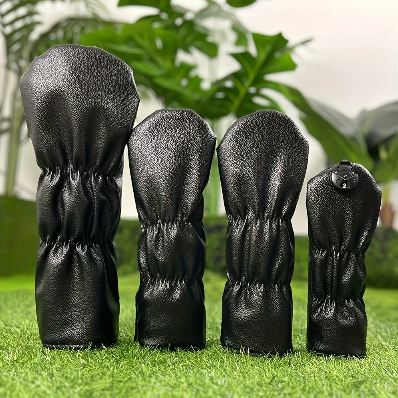 مجموعة أغطية رأس نادي الجولف باللون الأسود، نمط رقمي كبير (1 3 5 ×)، ملحقات الجولف، هدية جولف للخشب والسائق