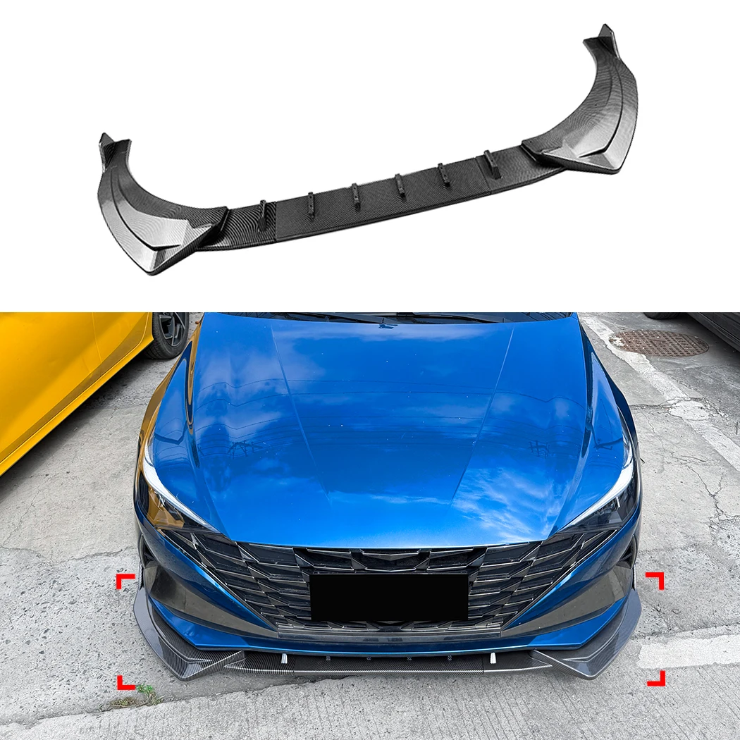 For Hyundai Elantra MK7 Standard Edition 2021-2023 Front Bumper Spoiler Lip Splitter Protective Cover Body ABS Modification Kit