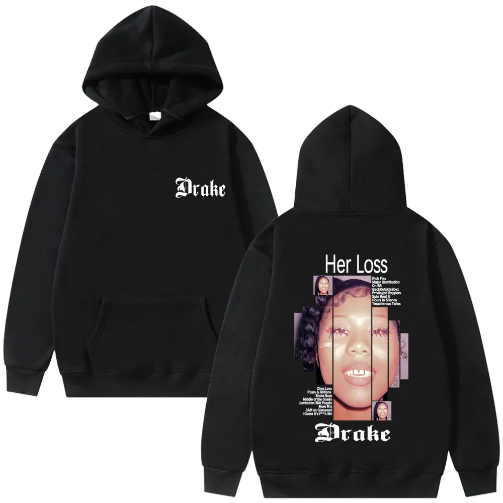 

Rapper Drake Her Loss Album Graphic Hoodie Men's Women's Hip Hop Fashion Pop Music Streetwear Unisex Oversized Pullover Hoodies