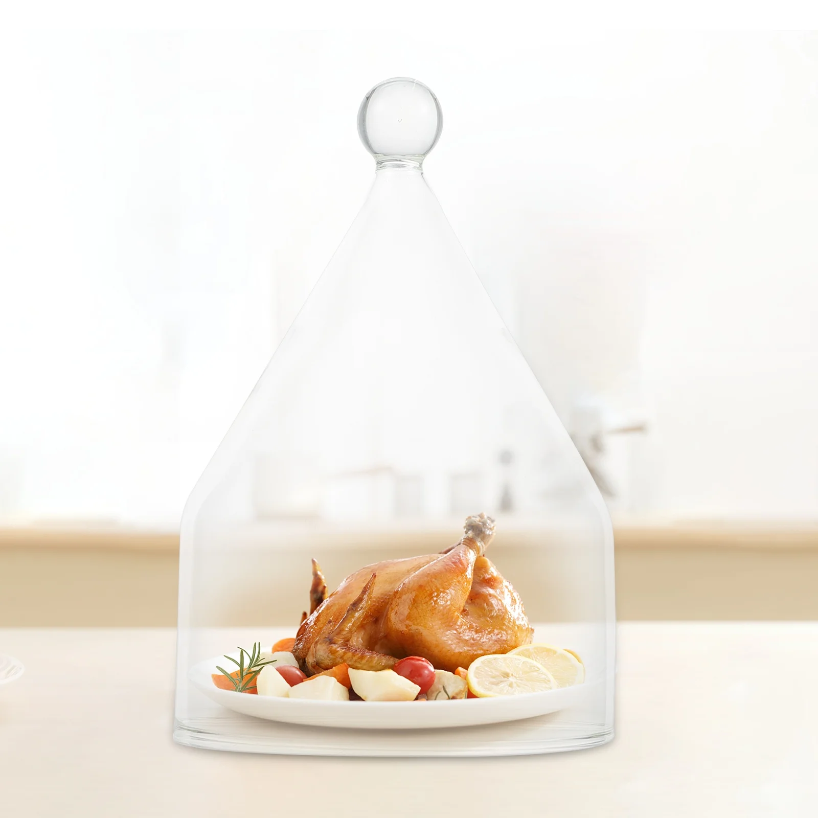 

1Pcs Food Cover Glass Protective Lid for Cake Bread Dessert Snack Transparent Kitchen Accessory Glass Food Cover