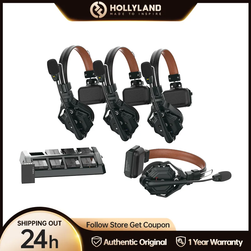 

Hollyland Solidcom C1 Pro Wireless Intercom Headset System ENC Noise Cancellation for Church Drone Production Team Communication