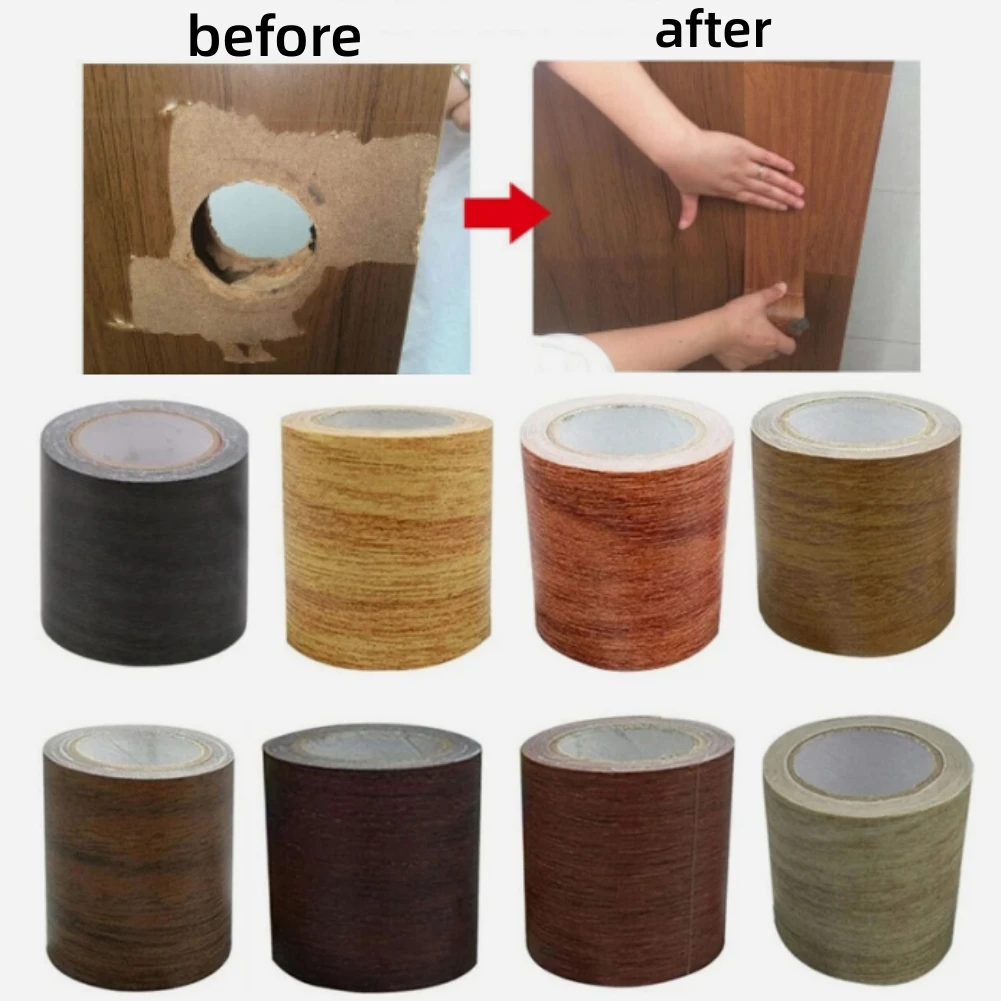 

Self-Adhesive Fix Patch Wood Grain Tape Skirting Waist Line Repair Adhensive Sofa Furniture Baseboard Renovation Repair Stickers