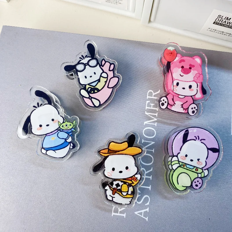 Kawali Sanrio Lotso Alien Pochacco Acrylic Pp Clip Memo Clip Sealing Clip Storage Clip Decoration Cute Kids Toys Gift For Girls