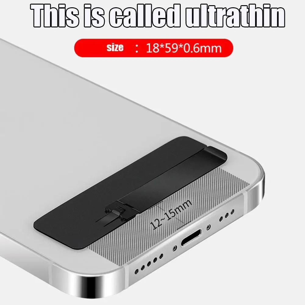 Ultra-thin Phone Holder Desk Stand Invisible Back Stick Mobile Phone Support Foldable Desktop Holder Rack for iphone 15 pro R5X3