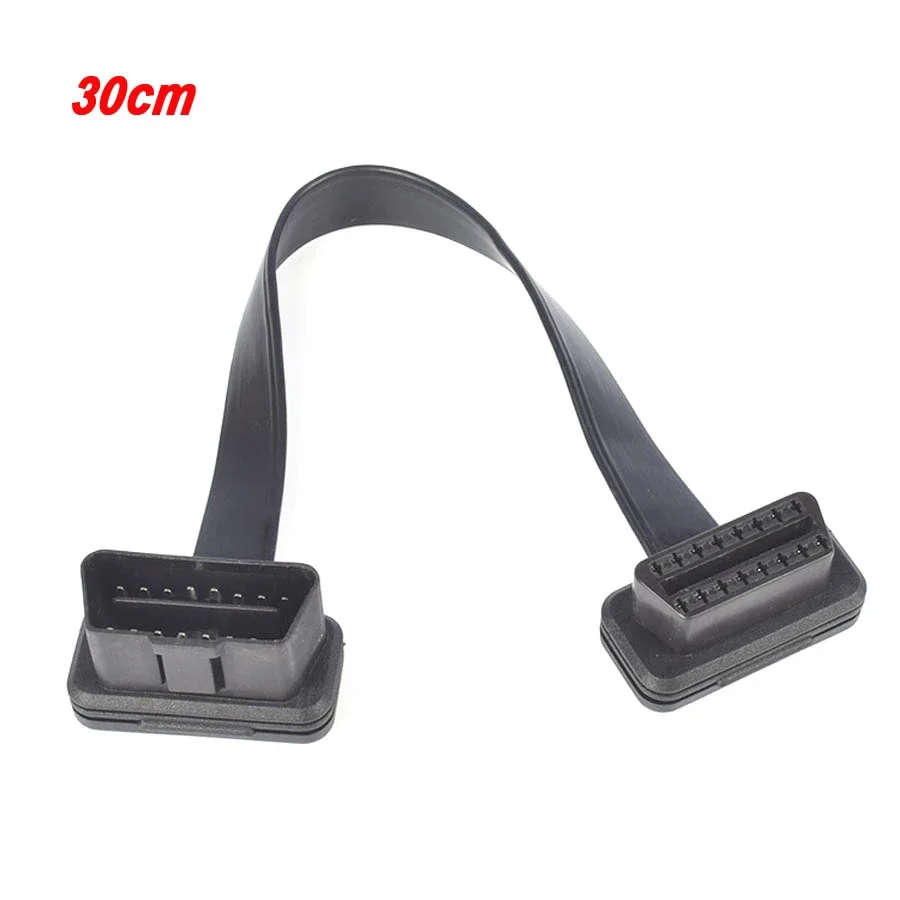 30CM As Noodle Cable OBD2 Extension Cable OBD2 16Pin Male To 16Pin Female OBD II Connector for OBD2 Diagnostic Tool ELM327 Cable