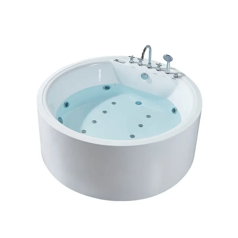 Round integrated seamless circular  double couple free-standing bath Internet celebrity bed and breakfast bathtub