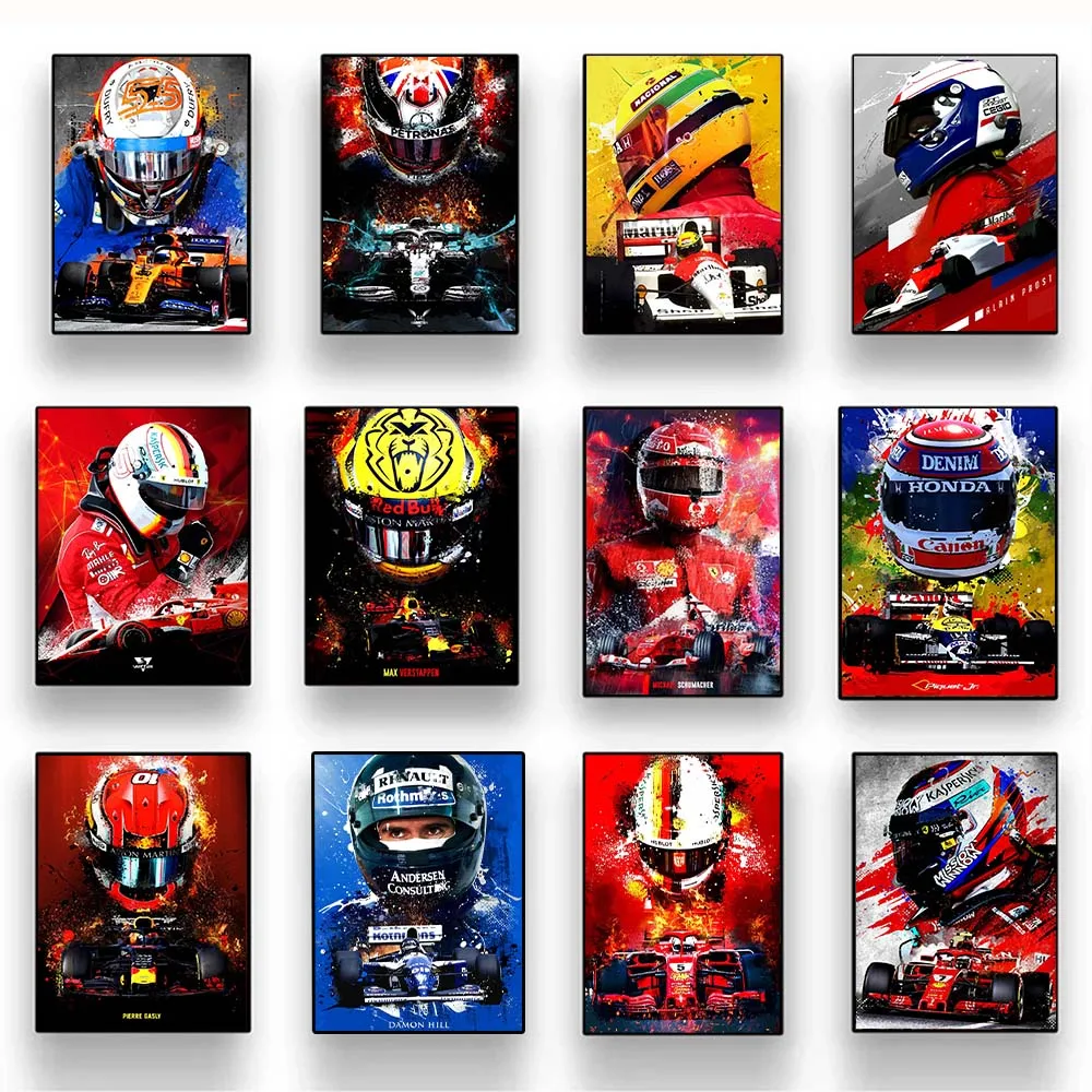 F1 Formula Racing Poster Abstract Racer Canvas Paintings Speedway International Sports Drag Wall Picture for Modern Home Decor