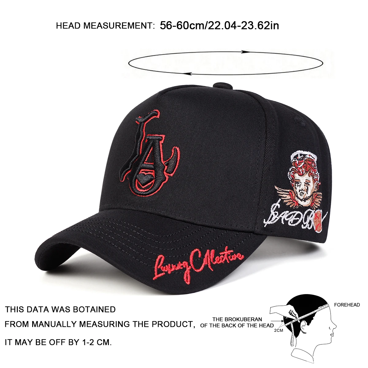 Unisex LA Love Embroidery Baseball Cap, Adjustable