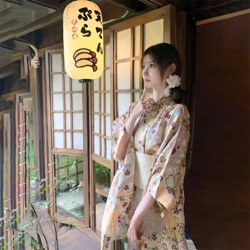 

New Women's Kimono Dr Floral Print Batobe Photoaphy Dr Improved Version Retro Sle Japanese Kimono Dr