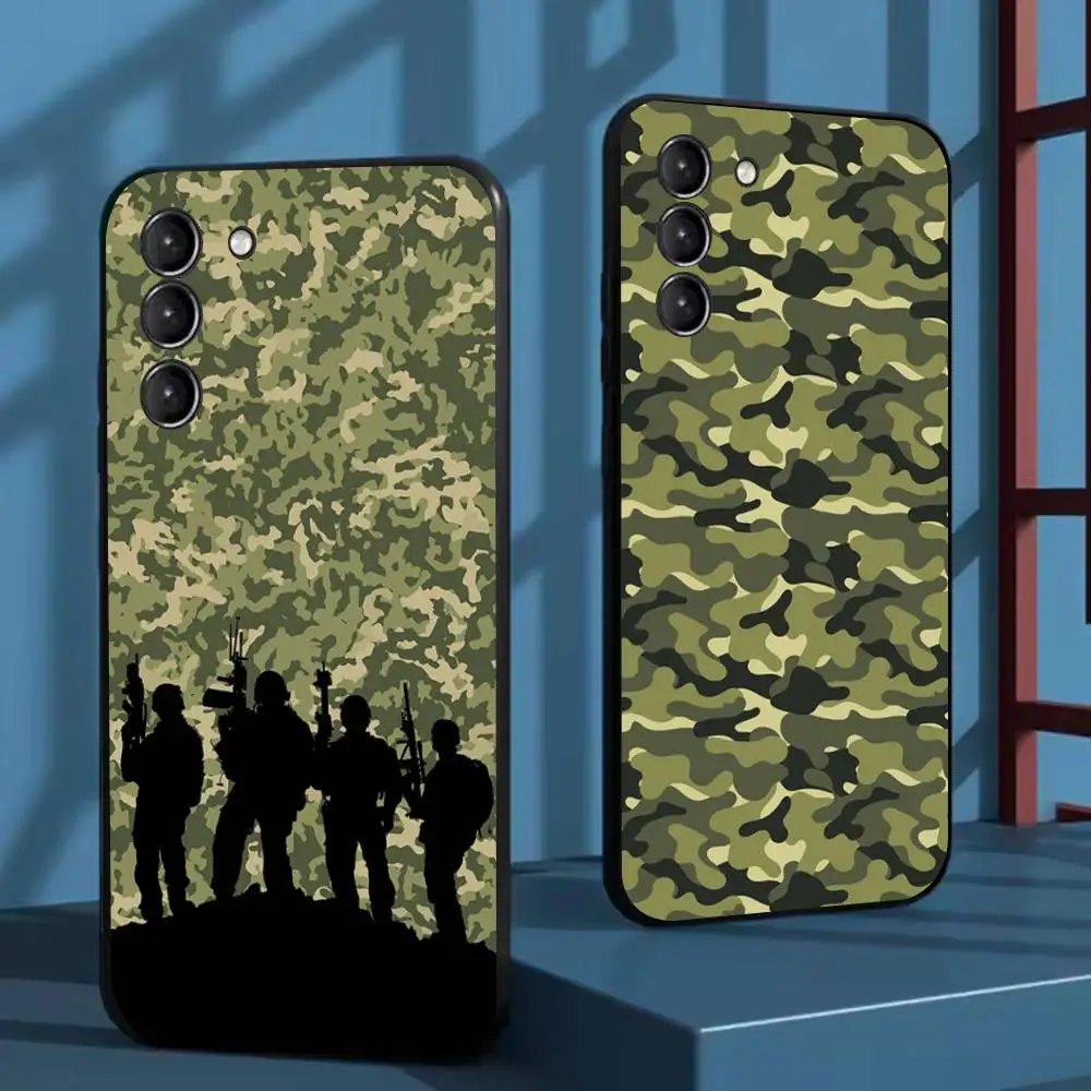 

Military Army Camouflage Phone Case For Samsung Galaxy A73,72,51,53,52,71,22,5G,Note,J7,8,9 Soft Black Cover