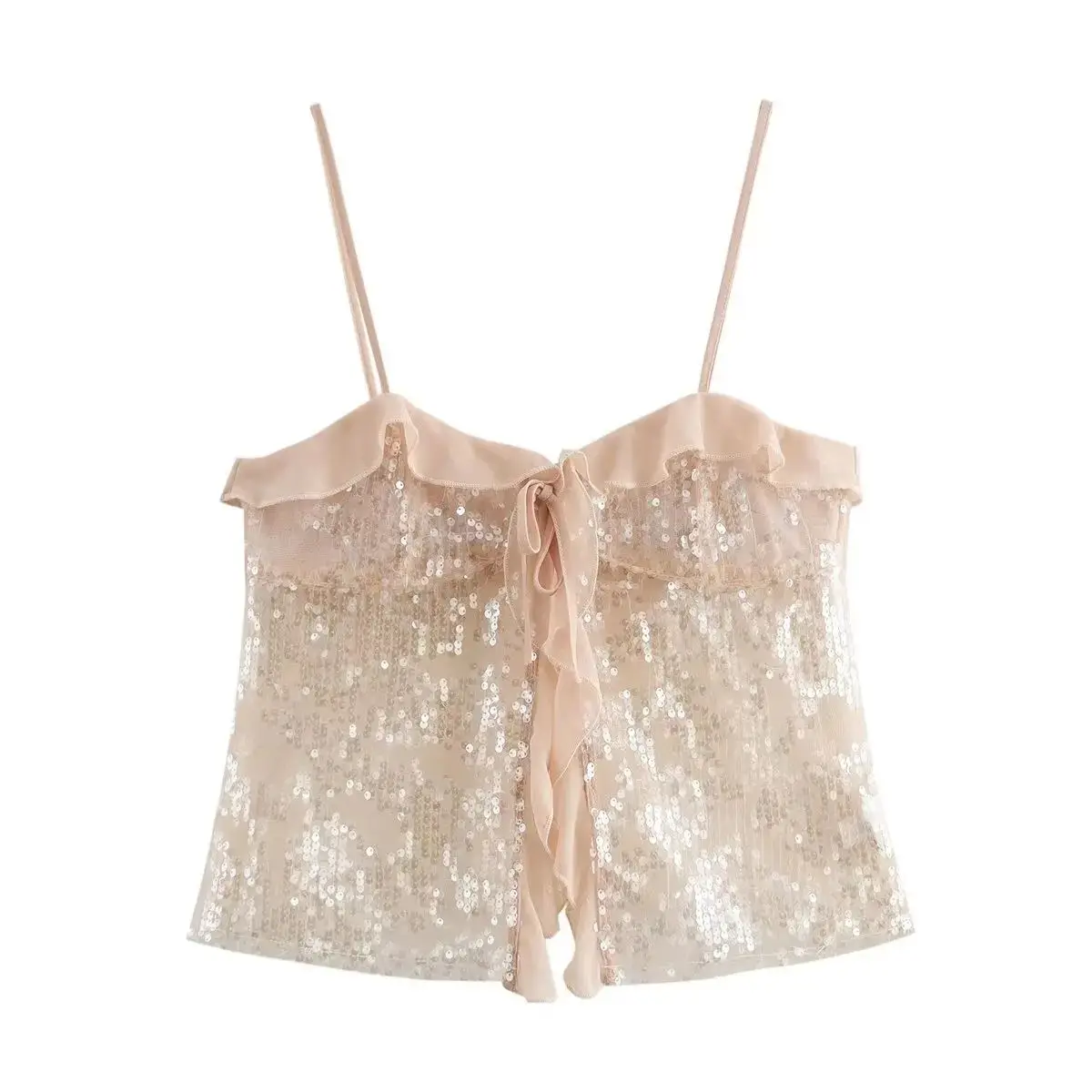 

Chic Women's Sequined Design Chiffon Sling Cleanfit Sle Winter Collection Online And Offline Available 00% Other Material