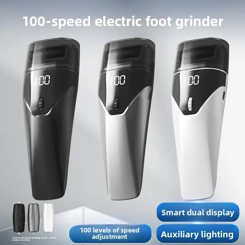 

Новинка 2023 года, электрическая пилка для ног, 3 головки, педикюр, средство для удаления мозолей, цифровой дисплей, многоскоростная