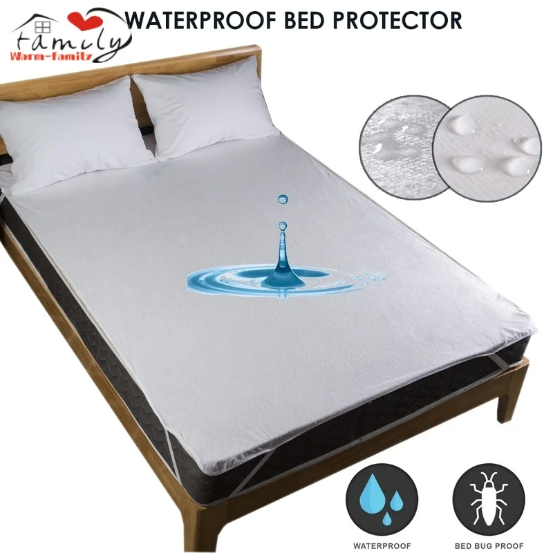 100% Impermeável Fino Colchão Almofada Protetora Pad Hotel Anti-Skid Colchão Bed Cover Lash Alta Qualidade Único Duplo Colchão