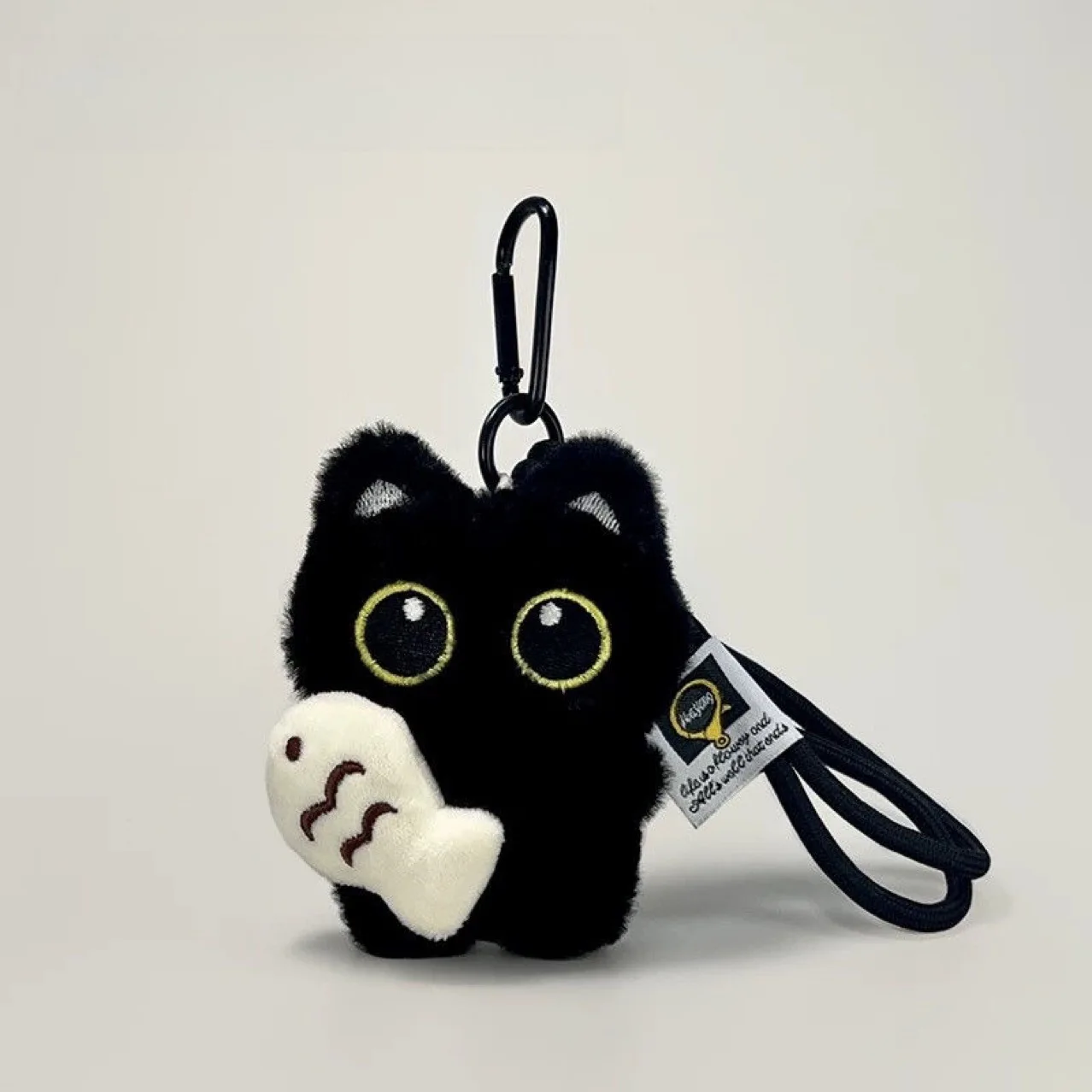 Simpatico gatto nero peluche bambola piccolo ciondolo cuscino forcito cuscino in peluche gatto nero bambola giocattolo per ragazzo ragazza regali di compleanno