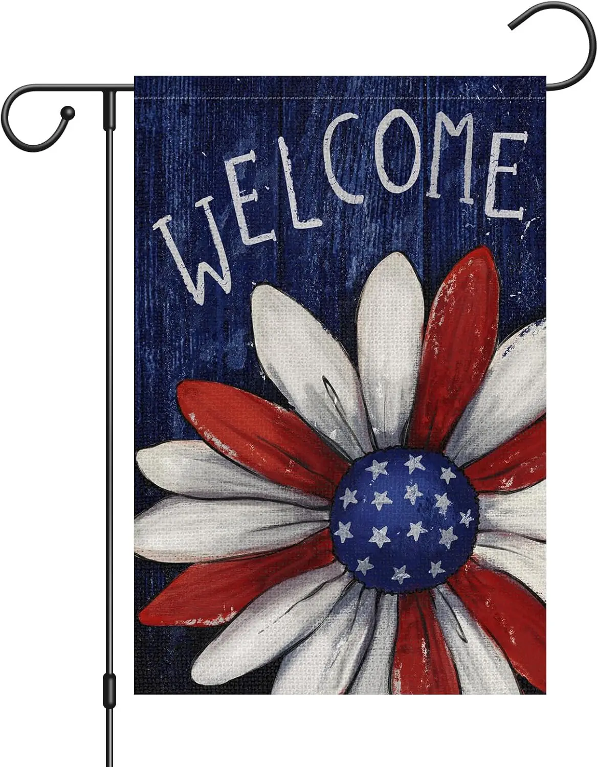 4th of July Garden Flag 12x18 Inch Double Sided, Vertical Burlap Patriotic Daisy Memorial Day Independence Day Welcome Flag  zzo