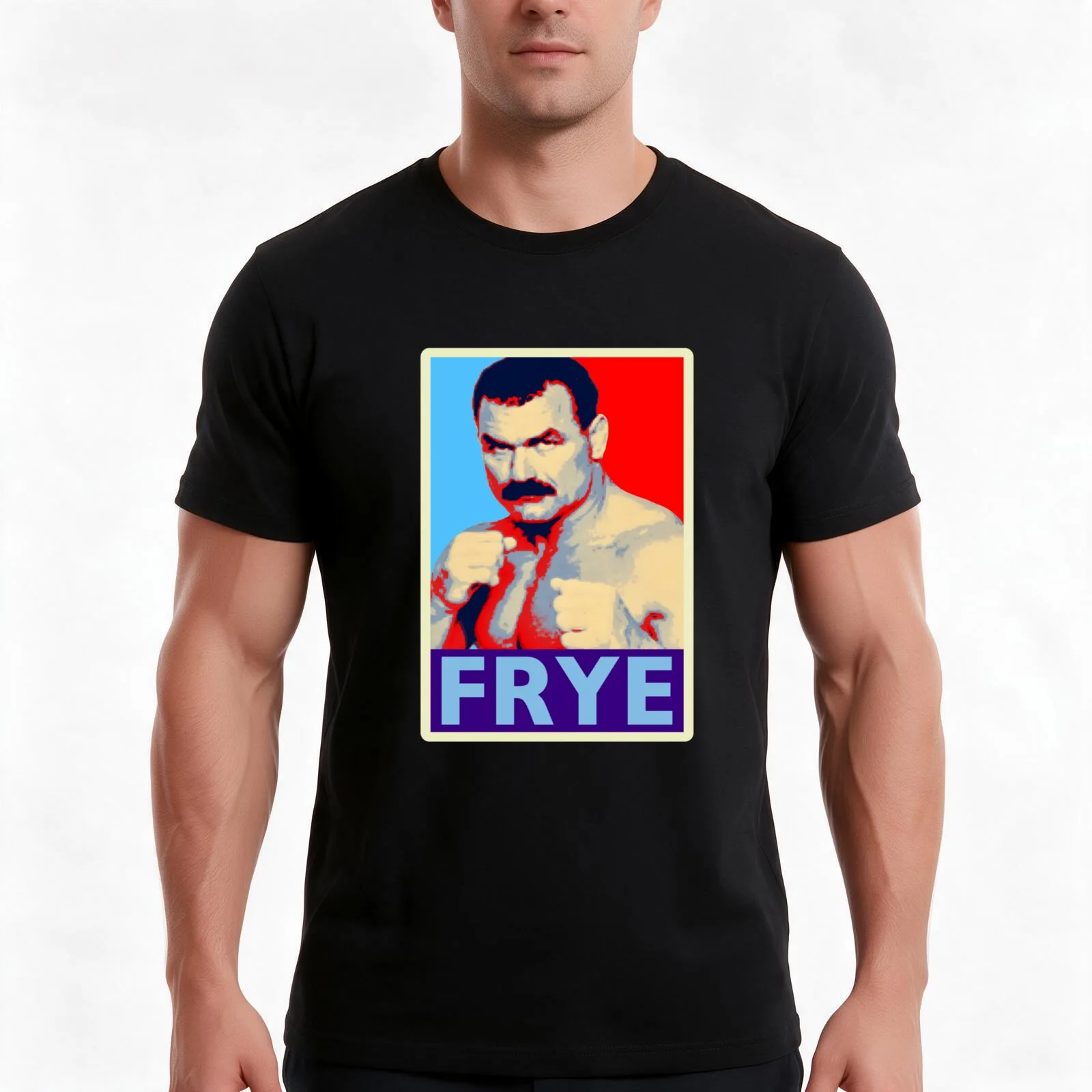 Don Frye MMA Legend Tribute Shepard Fairey Style T-Shirt, Summer Casual Cotton Tee, Oversized Streetwear Tops, Unisex Men Women