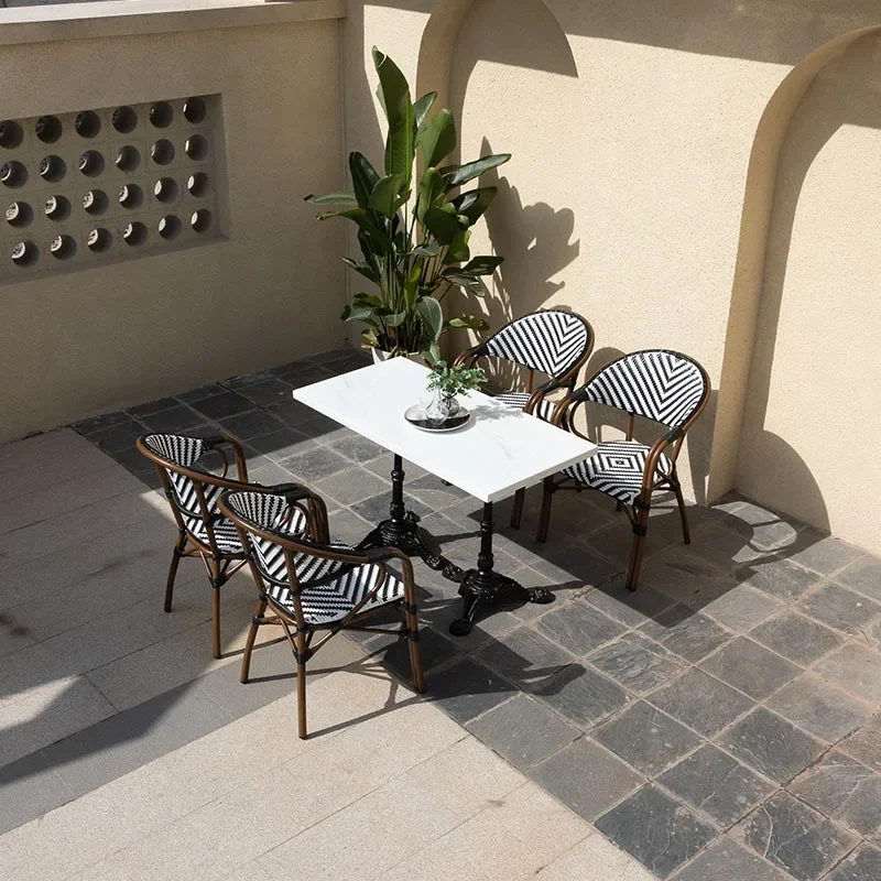 Outdoor Tables and Chairs Courtyard Rattan Retro Homestay Rattan Chair Garden Internet Celebrity Balcony Leisure Creative Chair