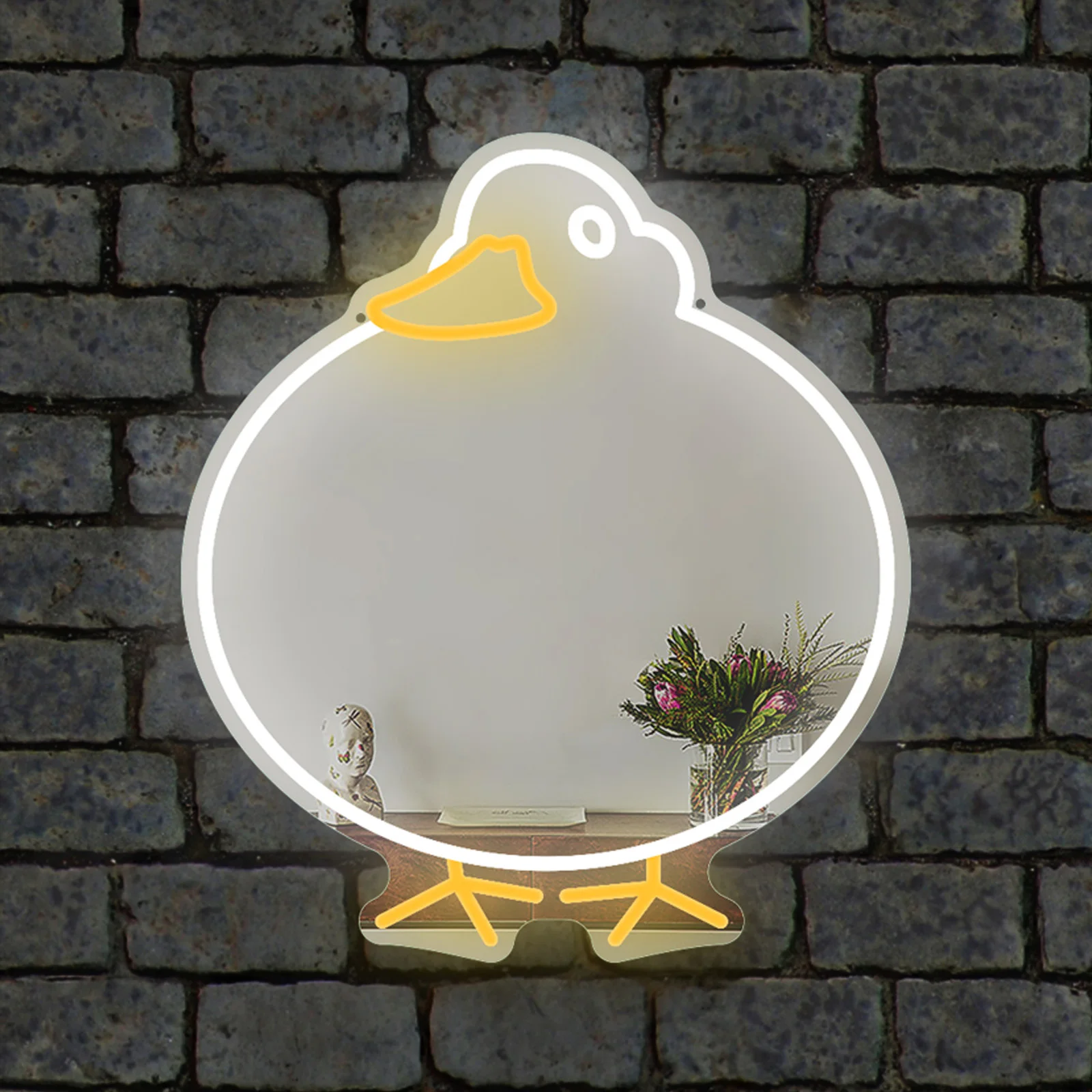 

The Little Duck Mirror Neon Light USB-powered LED Neon Sign for Bedroom Dressing Room Beauty Store Clothing Jewelry Store
