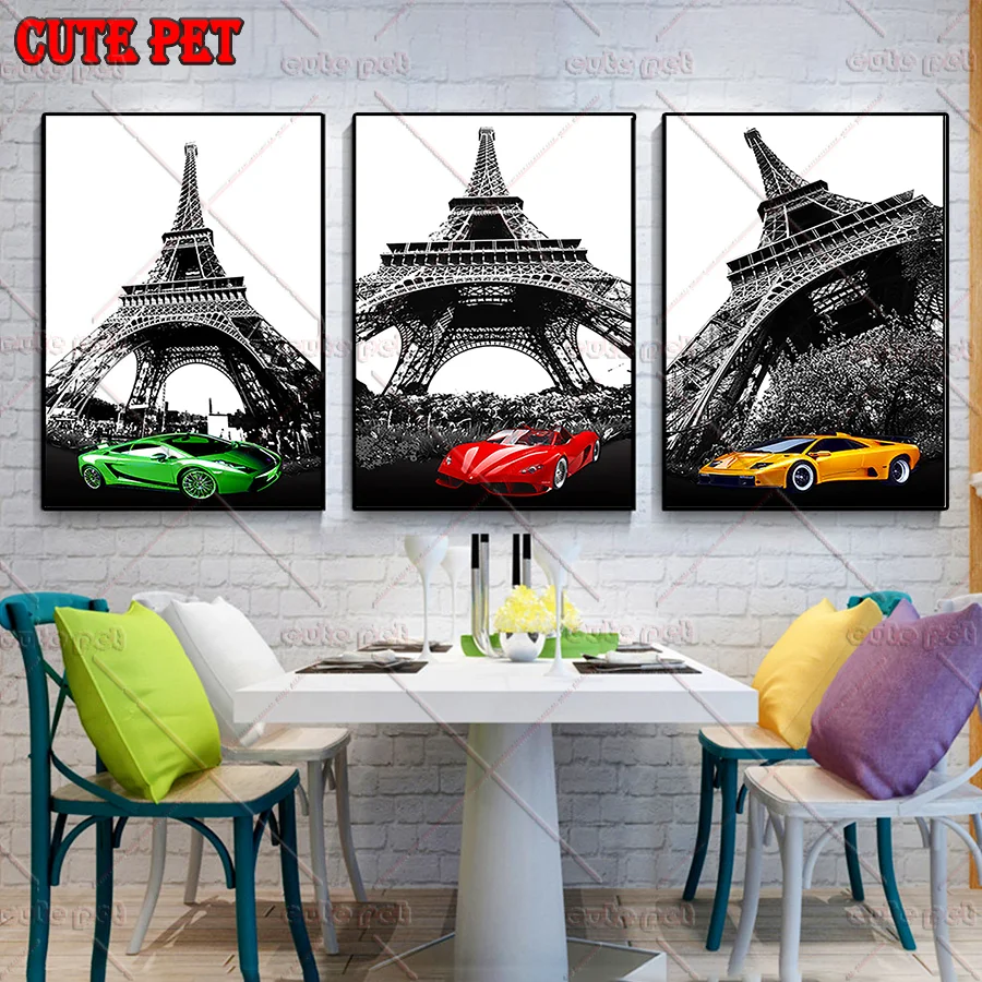 car 5D Diamond Painting Eiffel tower DIY Crystal Round square Diamond Painting Gift Embroidery Home Decor Diamond Mosaic large