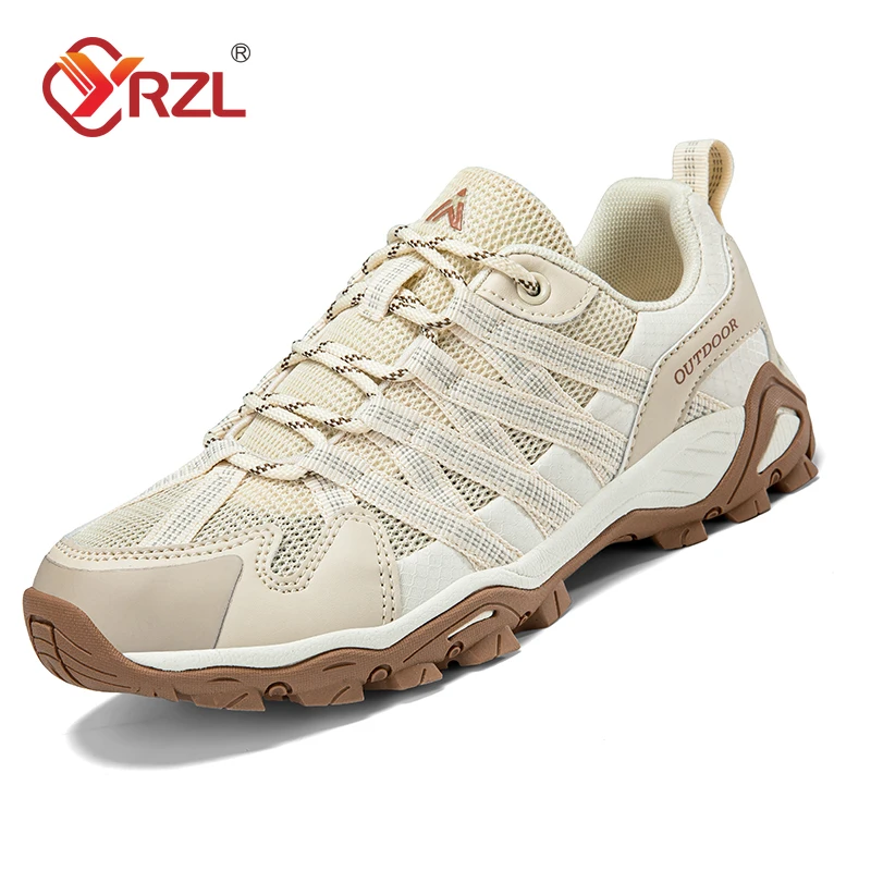 YRZL Men Walking Shoes Outdoor Hiking Shoes Lightweight Anti Slip Trekking Boots for Durable Running Shoes Comfortable Sneakers