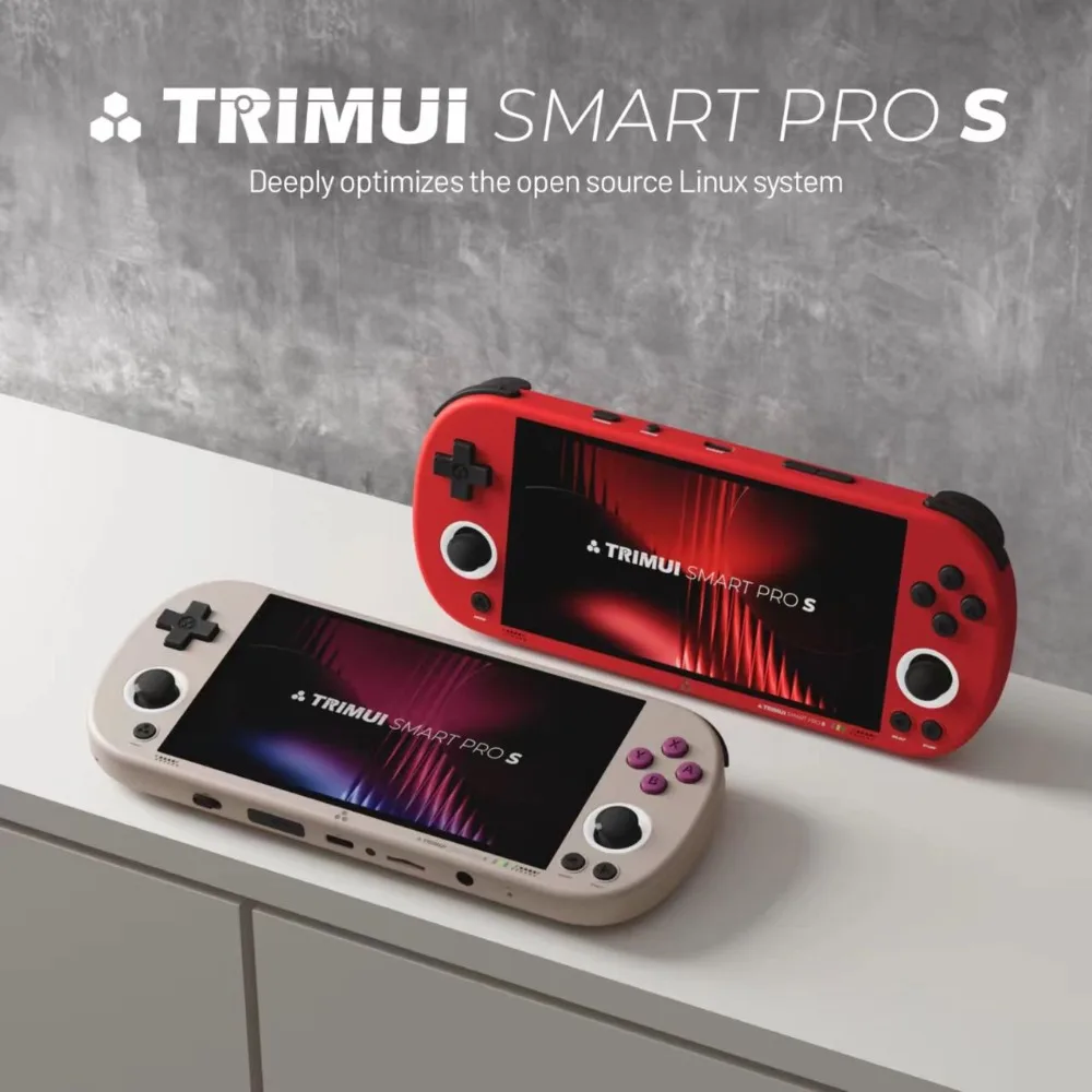 

В наличии: Портативная игровая консоль Trimui Smart Pro S, ретро, с открытым исходным кодом Linux, 4.96-дюймовый IPS-экран, 15000 мАч, RGB TMR джойстик.