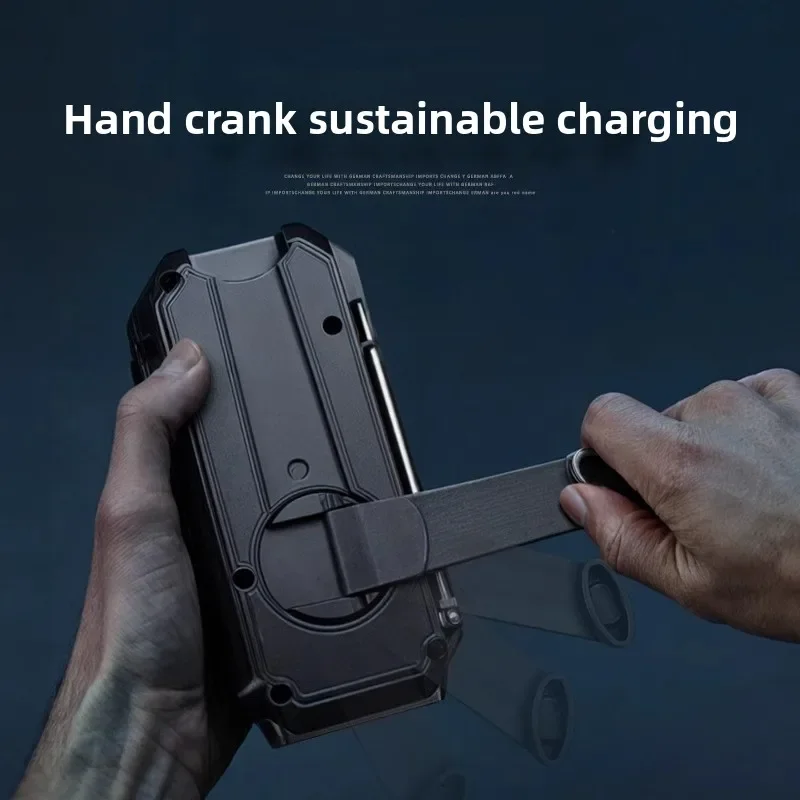 راديو شمسي محمول، راديو إسعافات أولية لمجموعات الطوارئ مع كرنك، راديو دينامو AM/FM، محطة طاقة قابلة للتسرب، شاحن هاتف USB #5