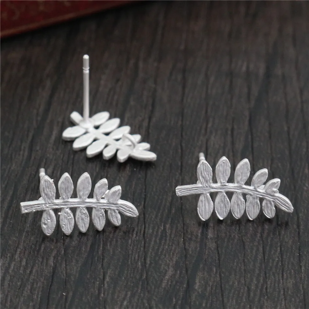 10 sztuk (5 para) 15x13mm matowy kolor srebrny złoty kolor liści zaczepy na ucho kolczyki przewody do Handmade kobiety moda biżuteria kolczyki — zdjęcie 5