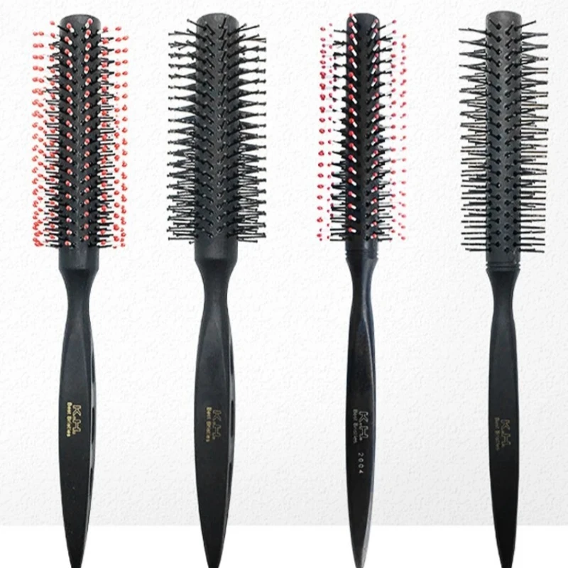 Круглая щетка из щетины кабана с деревянной ручкой, съемный хвост, профессиональная парикмахерская, парикмахерская, щетка для волос, круглая расческа для волос