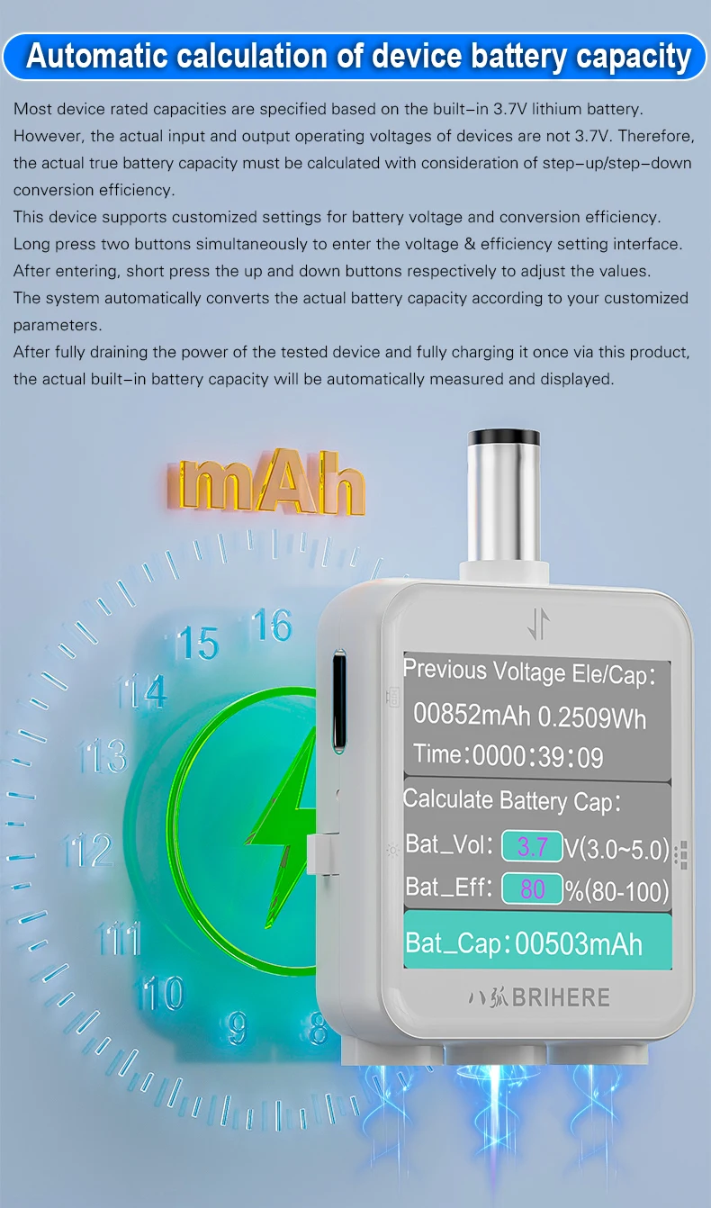 B50 DC5.5 Hochpräzisions-Tester Digitales Display Voltmeter Amperemeter Wattmeter DC Strom-Spannungs-Leistungsmonitor Industrieller Tester – Detail 16
