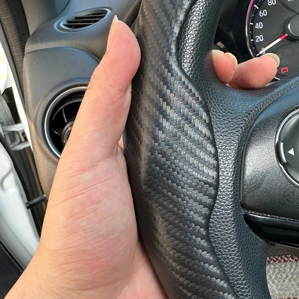 38 cm Auto Lenkrad Abdeckungen Booster Micro Faser Leder Auto Innen Dekorative Zubehör Universal Carbon Faser Aussehen – Detail 12