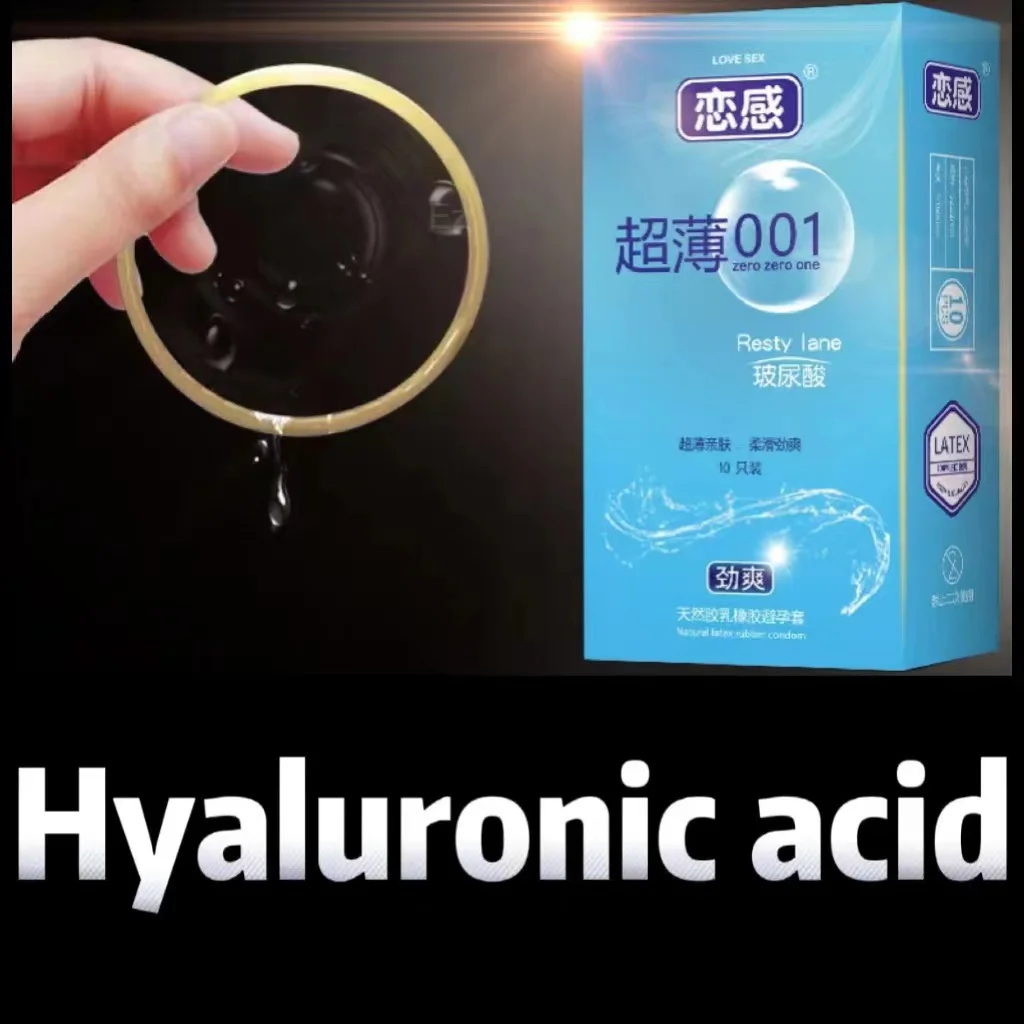 Hyaluronic Acid 0.01 Ultra Thin Condoms Long-lasting For Men Sex Ejaculation Delay Latex Condom Penis Sleeve For Adults Sex Love