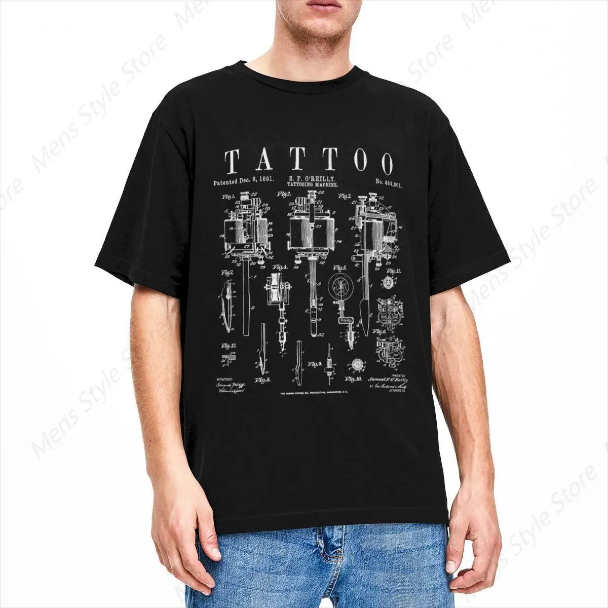 Tattoo Artist Drawing Apparel T-Shirts Men Women Tattooing Machine Tools Novelty Cotton Graphic Printed Clothing