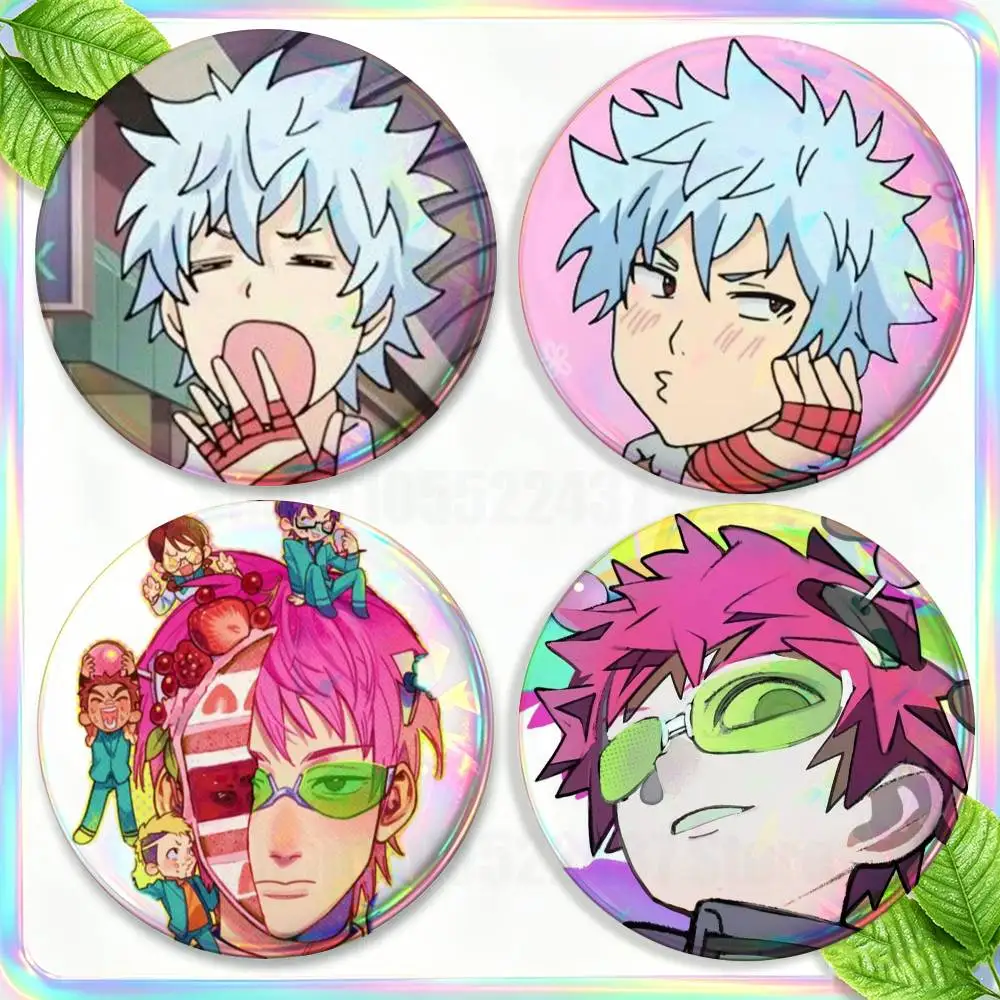 El D-Desastroso Cuerpo de Cráneo de Saiki K, set de 2 piezas: Pins, accesorios para mochilas, ropa, joyería, broches, insignias, regalos de colección para fans