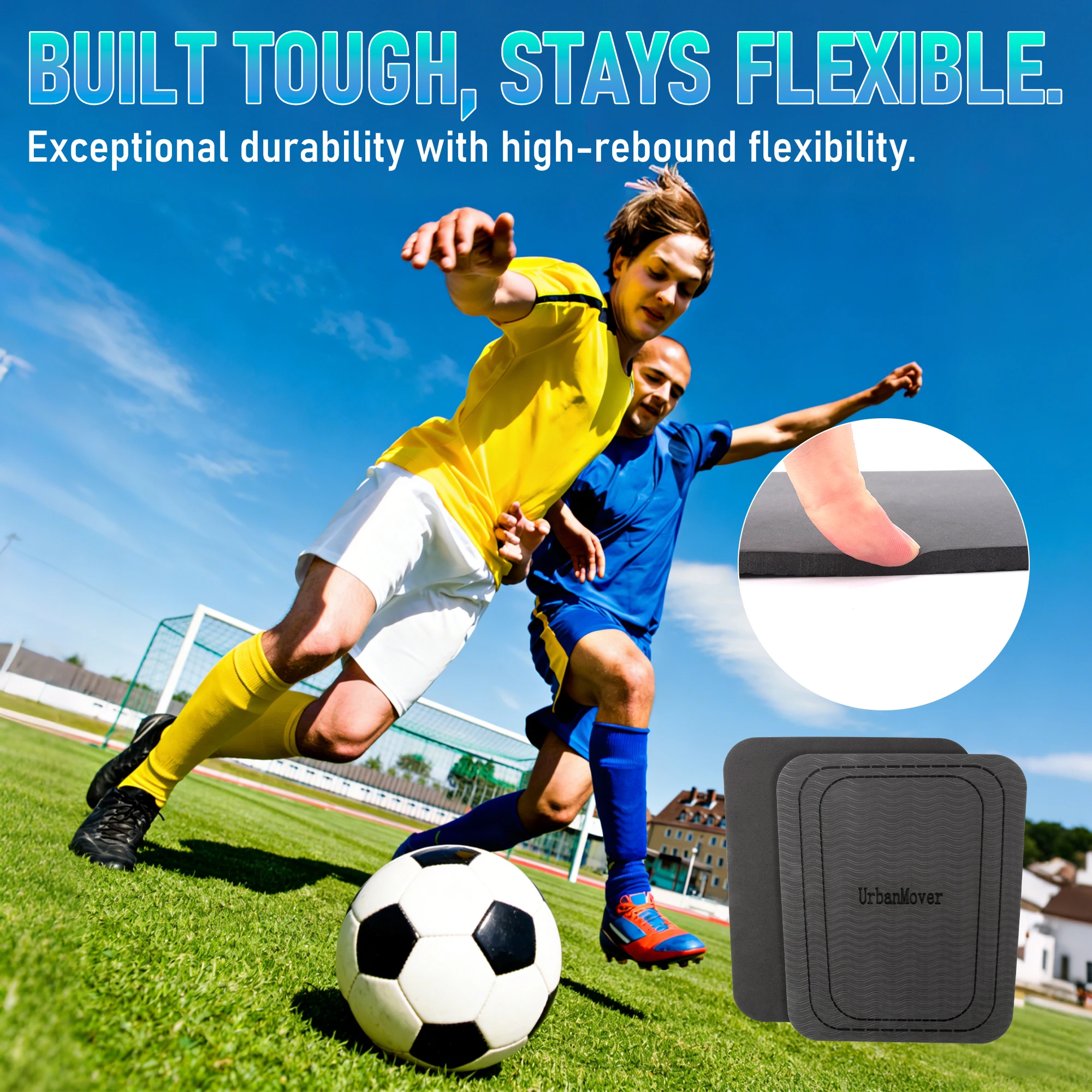 4pcs Shin Guards for Soccer Skiing Leg Protective Snowboarding Shin Pads Guards-Cuttable Pre-Marked Cut Lines Non-Slip Thick
