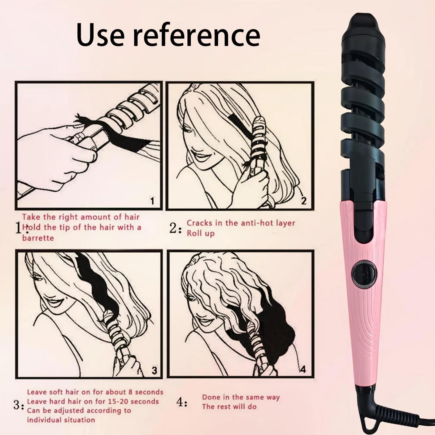 مجموعة مكواة تجعيد 2 في 1، تسخين فوري للشعر القصير والمتوسط والطويل، أدوات شعر نسائية هدايا العيد