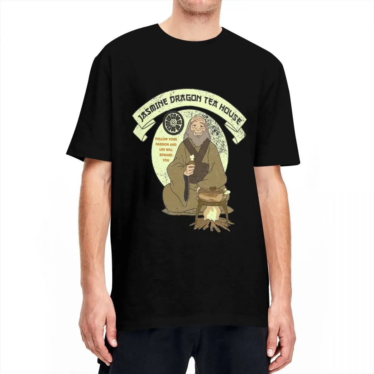 Avatar The Last Airbender T Shirt for Men Women Cotton Funny T-Shirt Crewneck Iroh Dragon Tea House Tees Short Sleeve Clothing