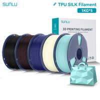 SUNLU TPU Silk 3D Filament 1.75mm 98A High Strength Flexible Easy Print Silk Finish for Most 3D FDM Printers 5KG Fast Ship