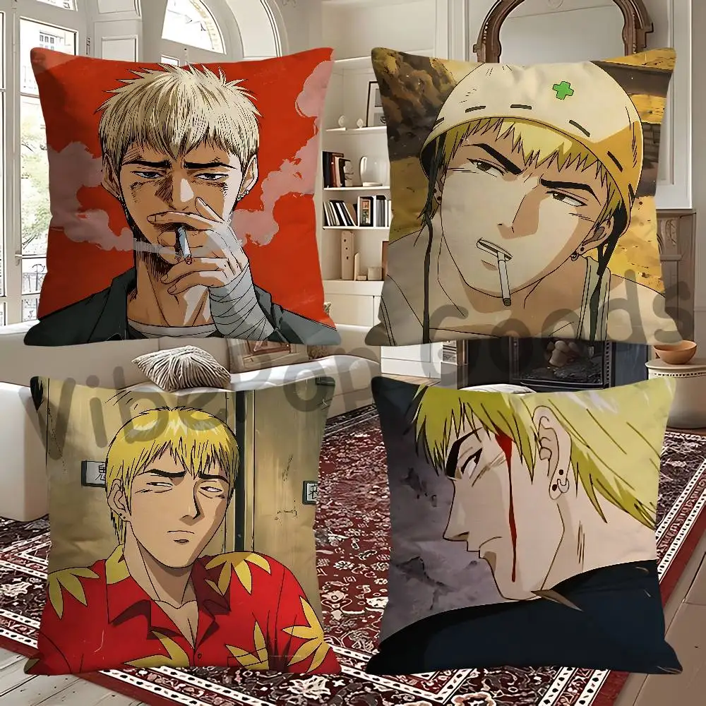 E-Eikichi O-Onizuka 30x30 65x65 40x40 45x45 50x50 cm Fade Resistant Throw Pillow Cover Pet Friendly Patio Sofa Decor