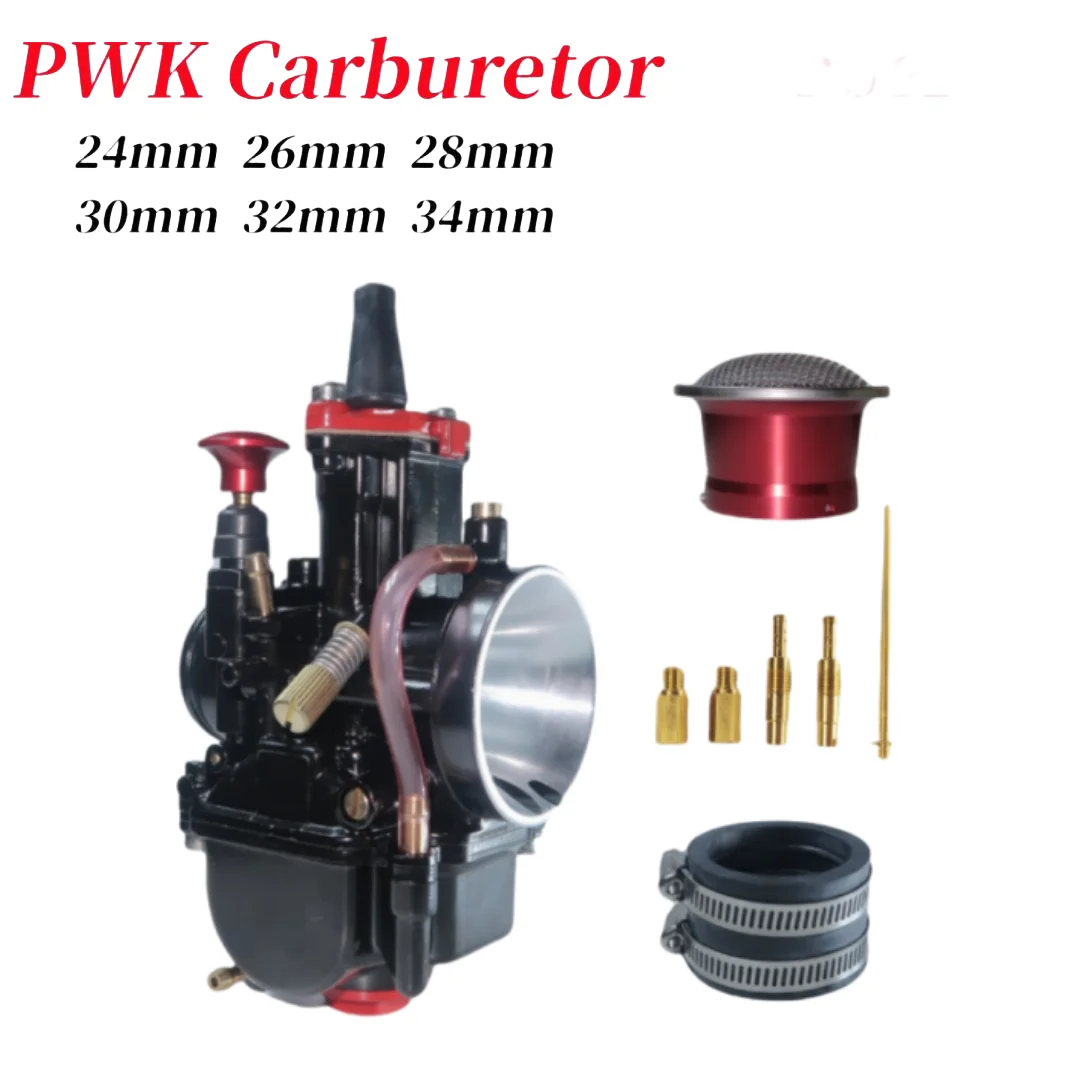 

Motorcycle Maikuni PWK universal carburetor 24 26 28 30 32 34mm new black Paint Red wind collecting cup for scooters ATV