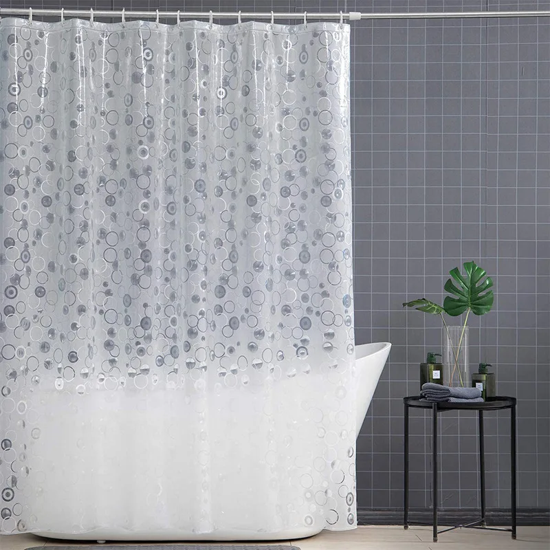 

Shower Curtains Circle Round Transparent Waterproof Peva Fabric 200cm Dry-wet Separation Partition Bathroom Curtain for Toilet