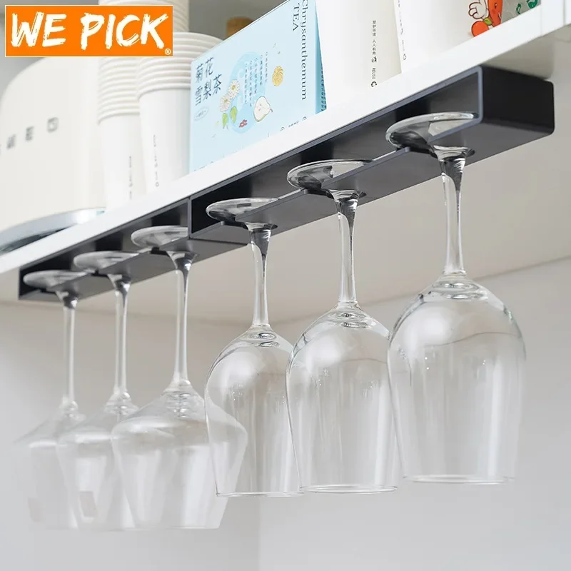 Wine Glass Holder Hanging Wine Glass Holder Under Shelf Plastic Stemware Rack Glassware Drying Storage Hanger For Kitchen Bar