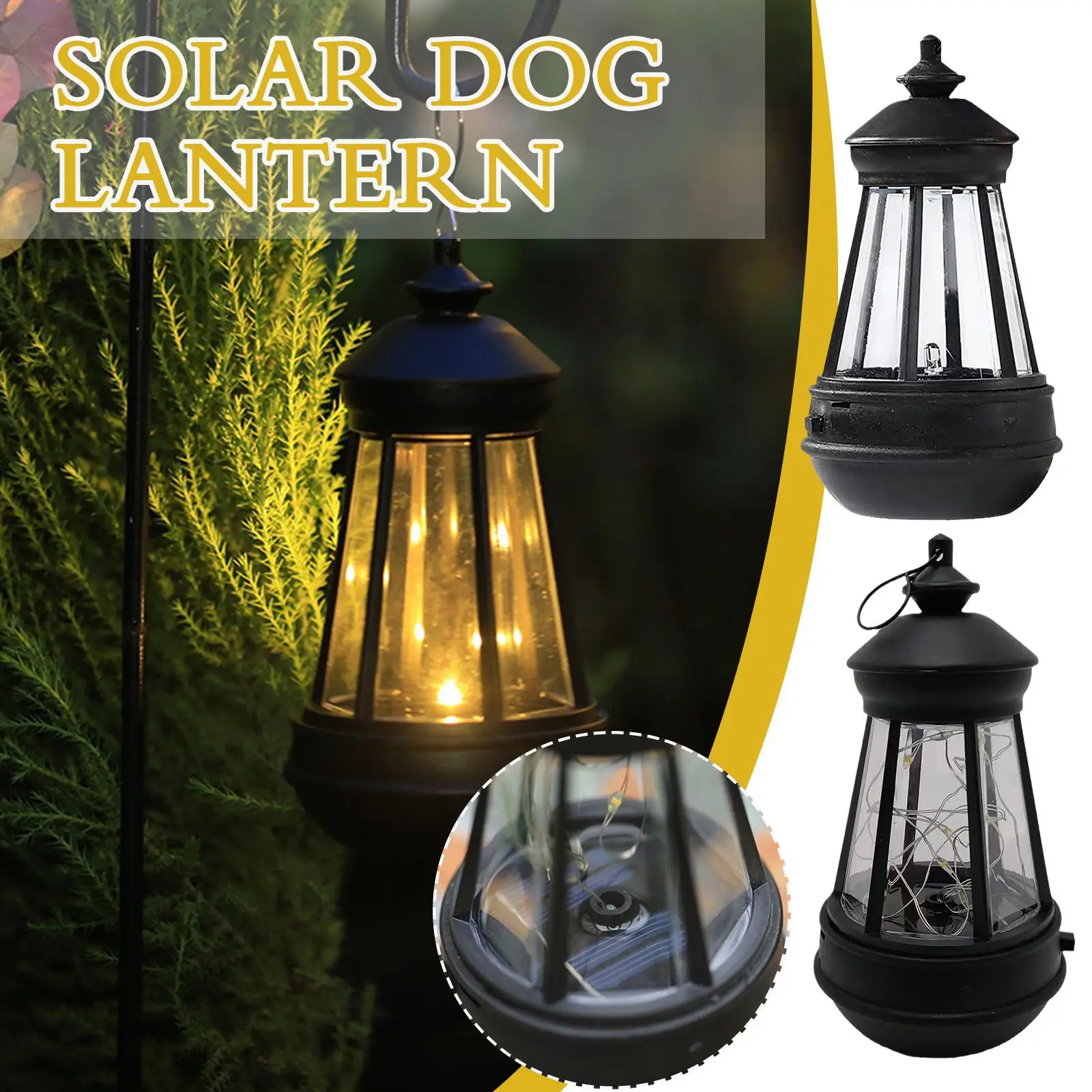 Solar Lamps 2v 40ma Waterproof Led Retro Lantern Hanging Camping Yard Outdoor Balconies Decoration Garden Light Party Home Y0h5