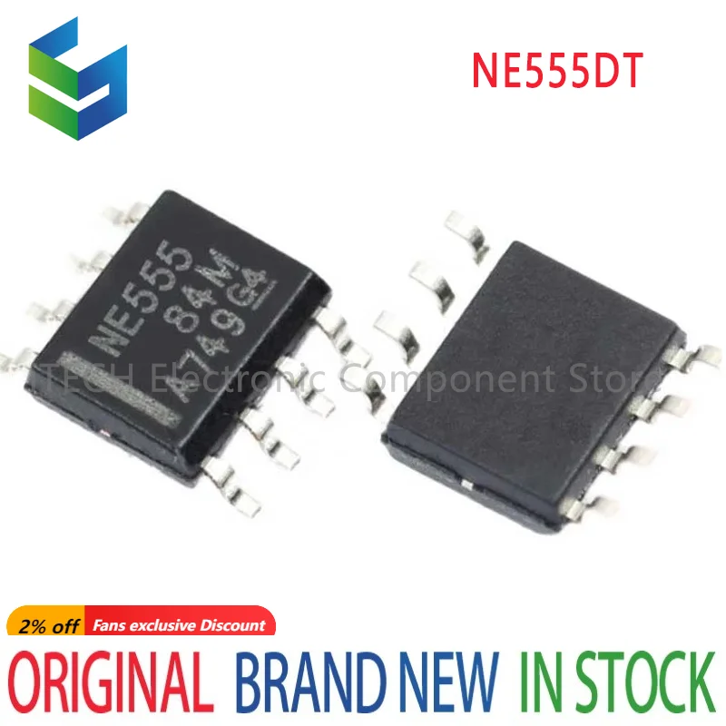 5Pcs 100% SMD NE555DT SOP-8 Chip Bipolar Timer Single Channel General SOP8 IC Chip In Stock