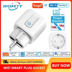 DXDXTT Smart Plug WiFi Socket EU 16A/20A With Power Monitor Timing Function Tuya Smart Life APP Works With Alexa Google Home2024